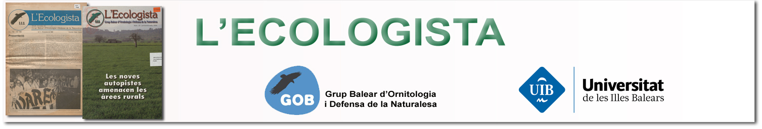 L'Ecologista : Grup Balear d'Ornitologia i Defensa de la Naturalesa
