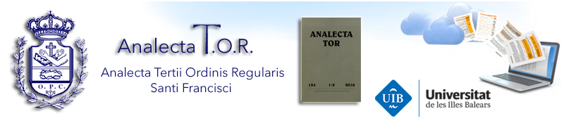 Analecta TOR : Analecta Tertii Ordinis Regularis Sancti Francisci : rivista fondata nel gennaio